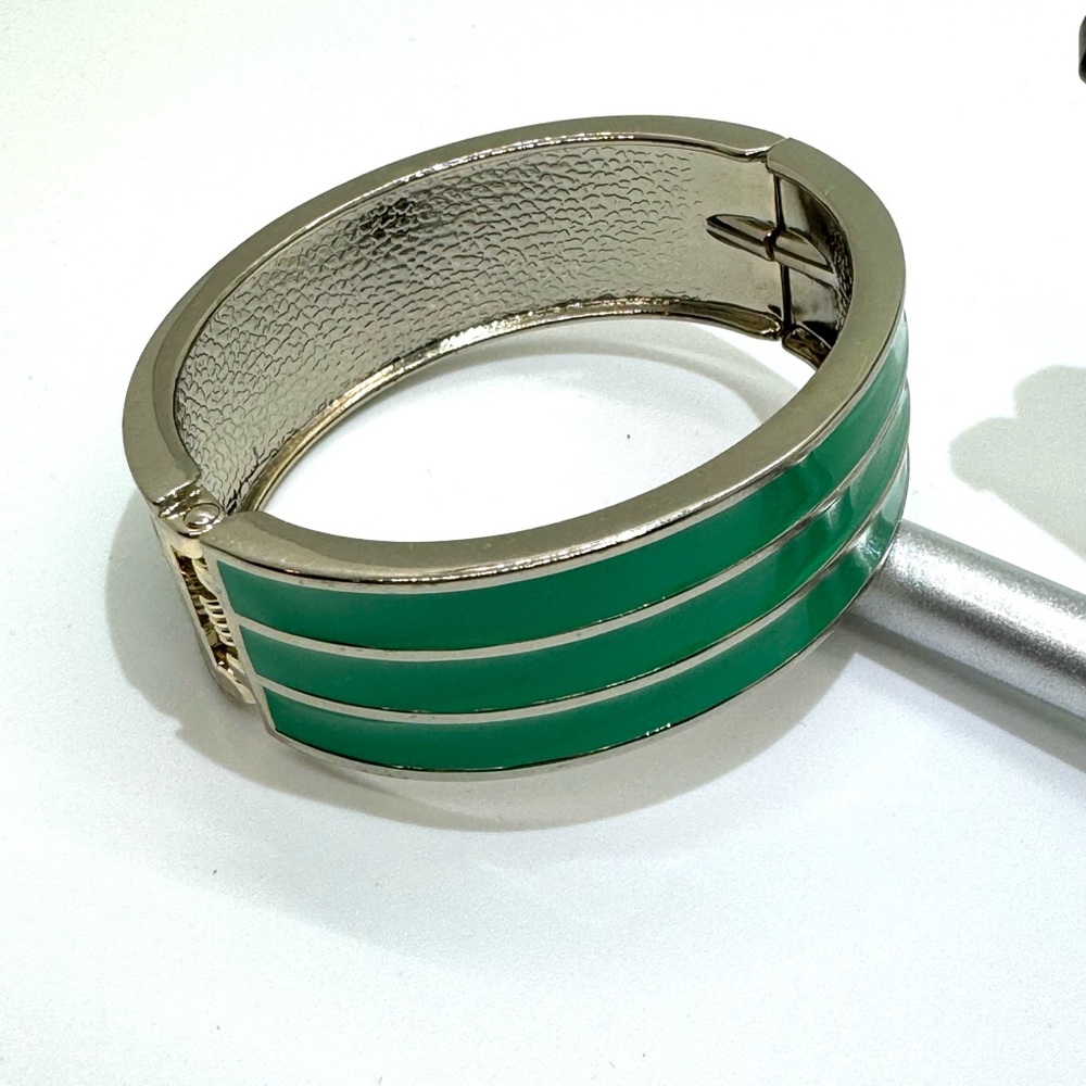 The Limited - Silver and Teal Bangle Bracelet - Vintage